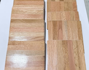 7-finger HARTCO SOLID OAK Parquet 6x6x5/16 floor tile tongue and groove: 3 Sq Ft! Natural