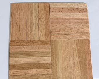 OAK PARQUET! 1 Sq Ft: 7-finger Hartco Solid OAK 12x12x5/16 floor tile tongue and groove Natural