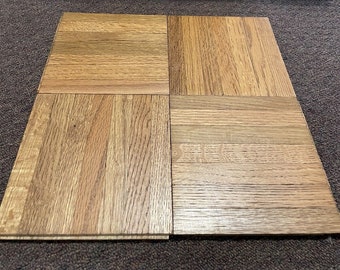 20pcs! 7-finger Color Tile OAK PARQUET 6x6x5/16 floor tile tongue and groove: 5 Sq Ft! HONEY