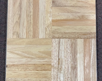 PARQUET FLOOR! 10 Square Feet! 7-finger Solid A. Beech Floor Tiles: (10) 12"x12"x5/16", Natural Color NEW!