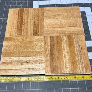 PARQUET! 10 Square Feet: 7-finger Solid Hevea Wood Floor Tiles (10) 12"x12"x5/16", HONEY Color NEW! 10 Sq Ft