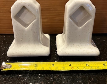 Vintage Ceramic Towel Bar Holders - Set of 2 - Gold Speckled Glossy NEW!