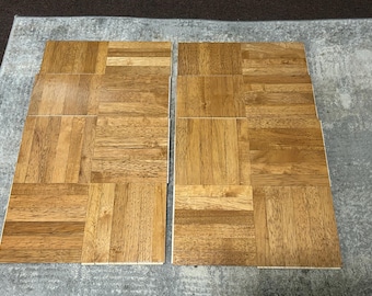 Solid Hevea Wood Parquet Floor Tiles: Chestnut 12"x12" (6 Sq Ft)