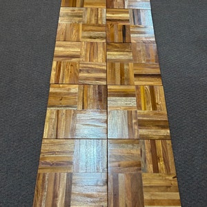 PARQUET FLOOR: 25 Sq Ft! Exotic 6-finger Brazilian Parquet 12x12x5/16 floor tile, Jatoba Fruitwood VINTAGE
