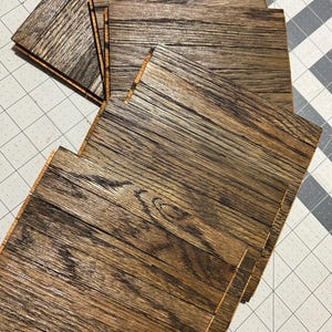 PARQUET FLOOR: 20 pcs Parquet Wood Floor Tile - 6 1/2&quot; x 6 1/2&quot; x 5/16&quot; Windsor Brown, 8-Finger VINTAGE