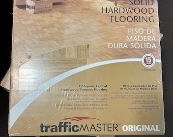TrafficMASTER Solid Wood Parquet Flooring Tiles: Natural Beech/Rubberwood (10 Sq Ft)