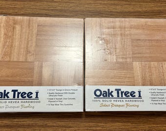 PARQUET 12x12 Chestnut! 20 Square Feet OakTree 6-finger Hevea Floor Tiles: (20) 12"x12"x1/4", CHESTNUT Color New!