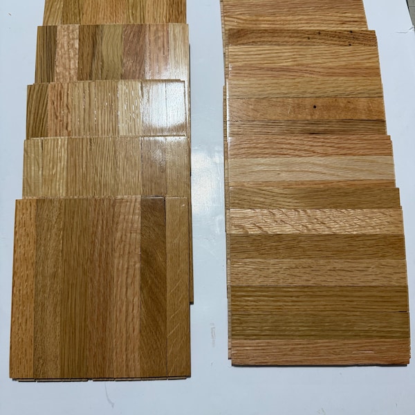 7-finger Timberland SOLID OAK Parquet 6x6x5/16 floor tile tongue and groove: 10 pieces! Natural NEW
