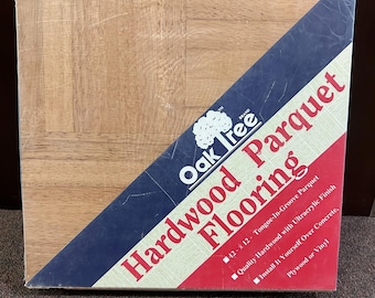PARQUET FLOOR! 10 Square Feet OakTree 6-finger CHESTNUT Hevea Floor Tiles: (10) 12"x12"x1/4", New!