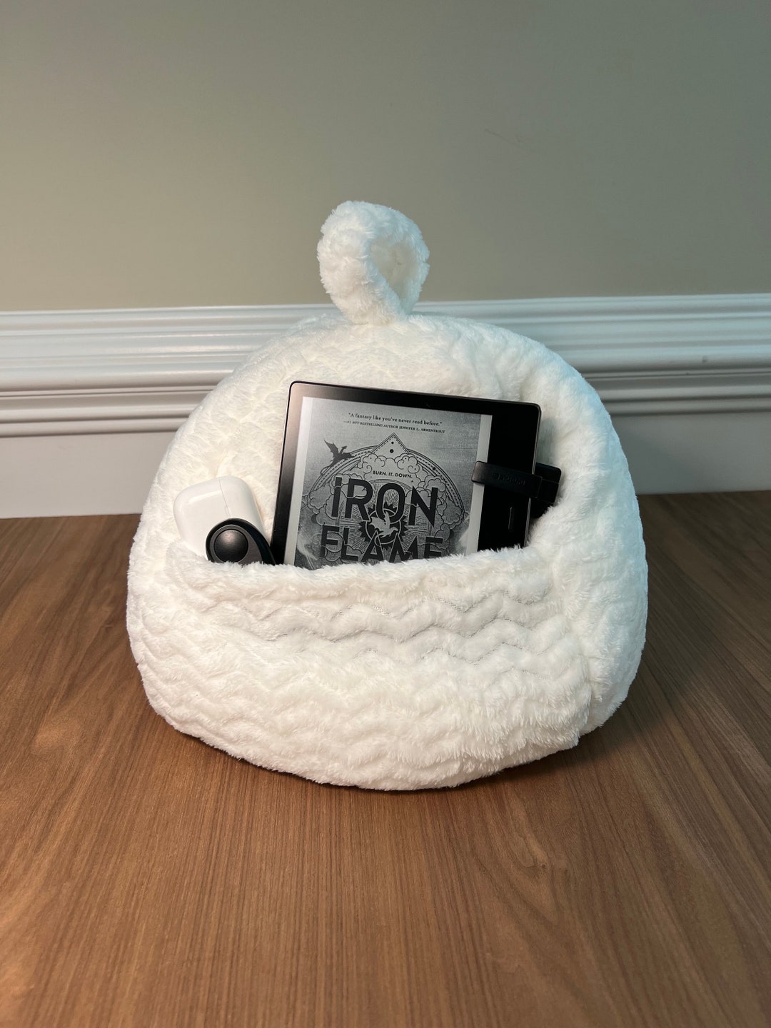 Large Book Pouf, Kindle Pillow, iPad Tablet Stand, Gift for Book Lover