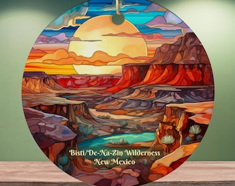 Bisti/De-Na-Zin Wilderness New Mexico Ornament | Desert Canyon Sunset Ceramic Ornament
