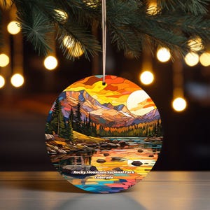 Rocky Mountain National Park Ceramic Ornament: Colorado Landscape Souvenir