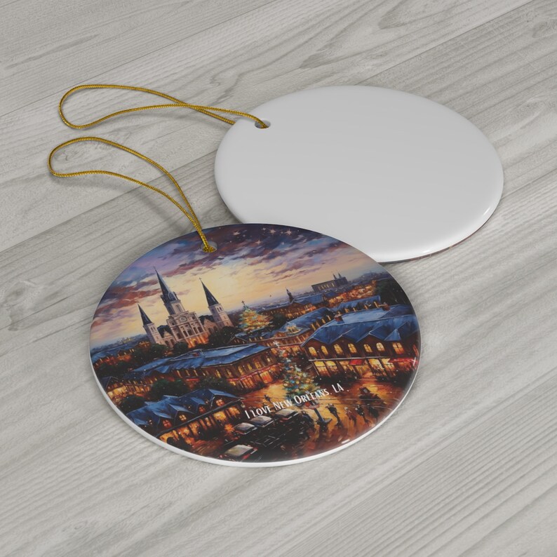 Unique New Orleans Ceramic Ornament Holiday Souvenir and Decor New