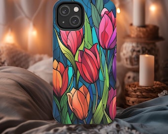 Floral Tulip Tough Phone Case: Durable, Stylish iPhone & Samsung Cover