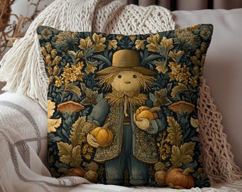 Almofada de Espantalho com Colheita de Outono: Decoração de Outono em Casa de Fazenda