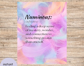 Impresión de definición numinosa: Arte de palabras espirituales (descarga digital)