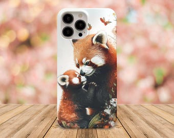 Funda de Panda Rojo para Teléfono: Protección Resistente, Regalo para Amantes de los Animales