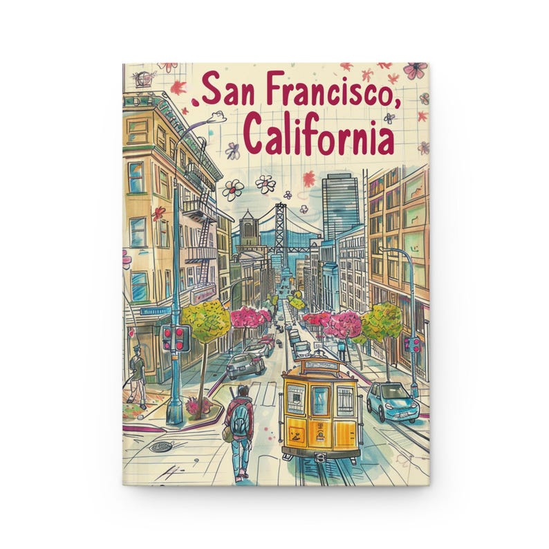 San Francisco Travel Journal: Matte Hardcover Sketchbook, 150 Lined Pages image 2