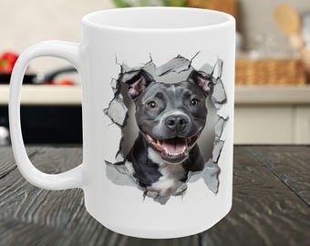 Funny Dog Mug: 3D Pitbull Coffee Cup - Stay Pawsitive