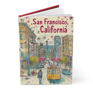 San Francisco Travel Journal: Matte Hardcover Sketchbook, 150 Lined Pages image 1