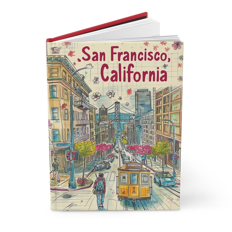 San Francisco Travel Journal: Matte Hardcover Sketchbook, 150 Lined Pages image 1