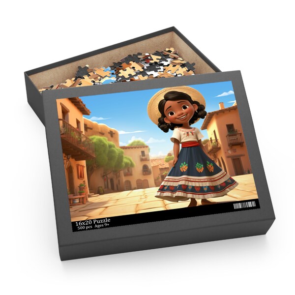 Mexican Girl Street Scene Puzzle | Family-Friendly Jigsaw | Cultural Game | Memorable Gift for Puzzle Enthusiasts - (120, 252, 500-Piece)