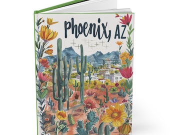 Phoenix AZ Desert Mood Board Journal: Hardcover Lined Notebook