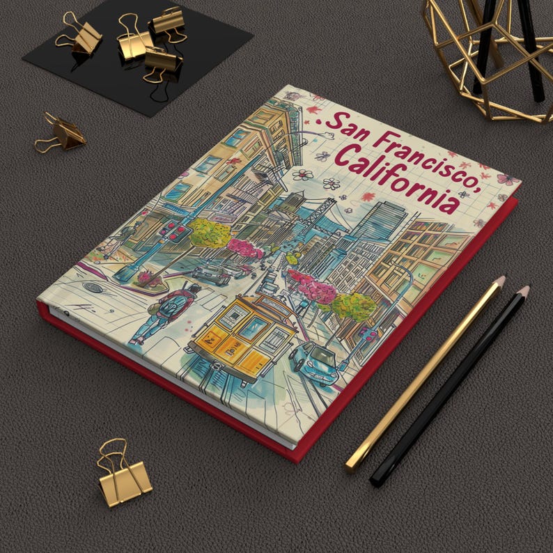 San Francisco Travel Journal: Matte Hardcover Sketchbook, 150 Lined Pages image 4