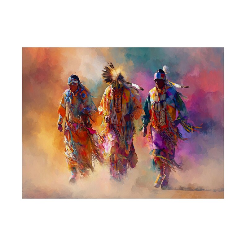 Tribal Dance Art Print: Native American Inspired Satin Poster - Etsy