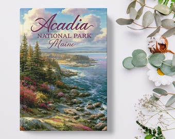 Acadia National Park Maine Matte Journal | Coastal Landscape Notebook | Nature Lover Gift | Painterly Design