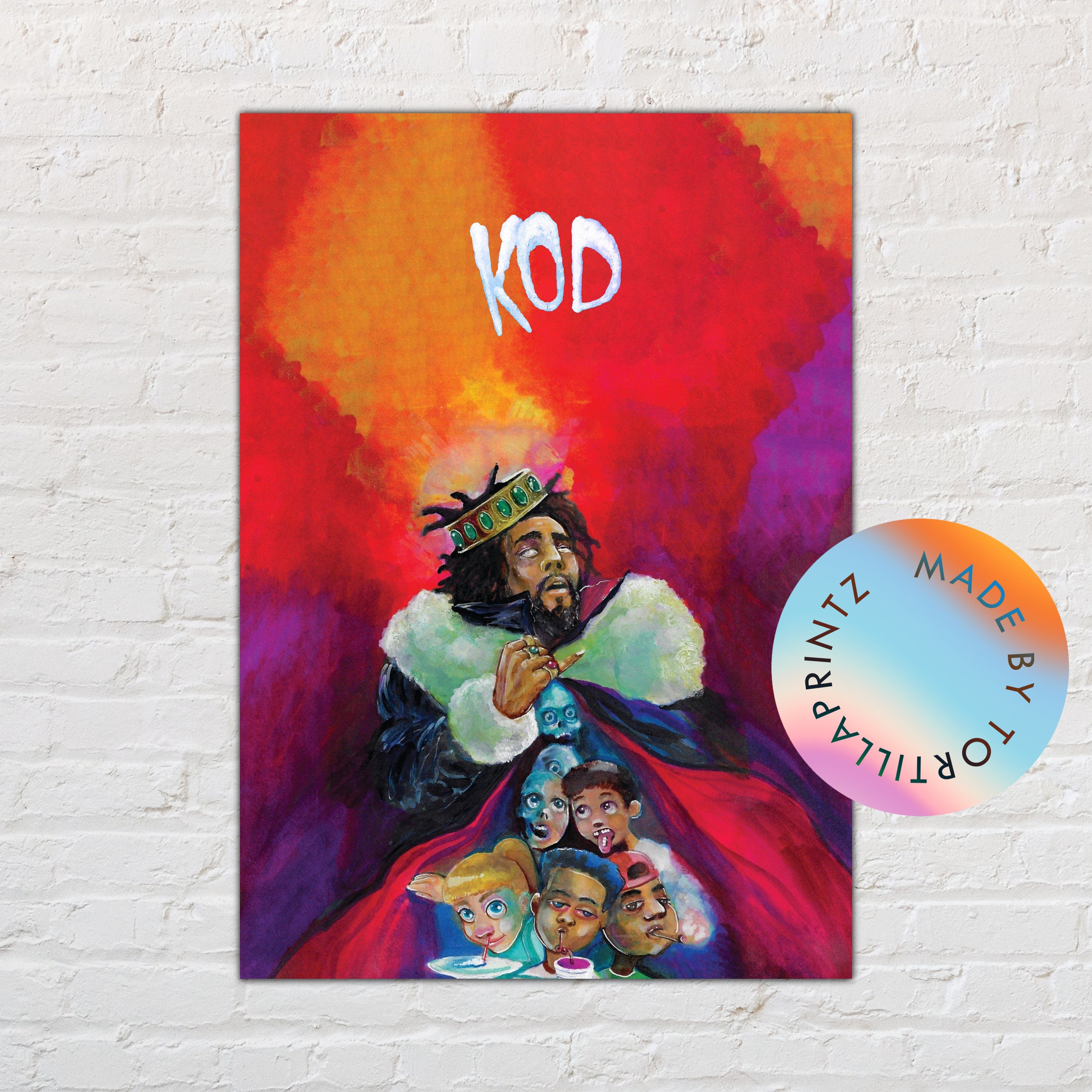 J COLE POSTER, Rap Gift, Concert Poster, Music Studio Décor, Colorful ...