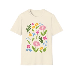 Colorful Retro Flower Tshirt, Groovy Flower Tee, Colorful Summer Tee, Flower Shirt