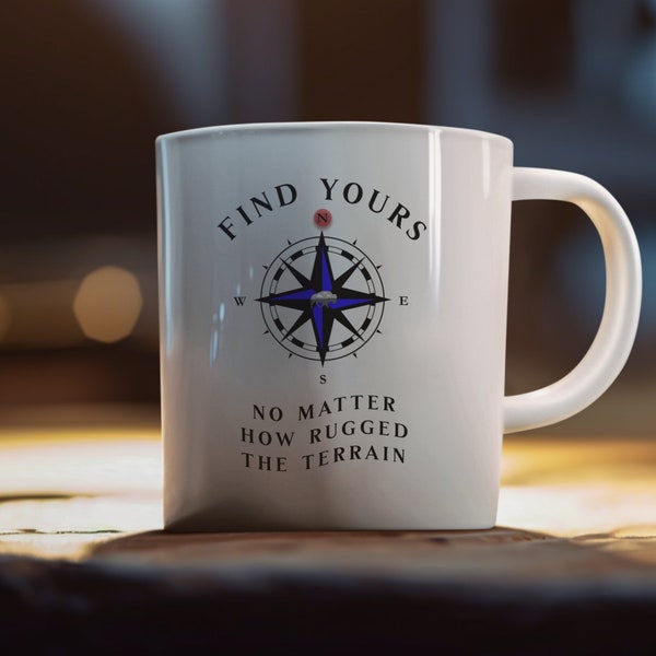 Find Your True North Ceramic Coffee Mug Navigate Life's Challenges with Resilience & Courage. Perfect Gift for Adventurers and Dreamers 11oz