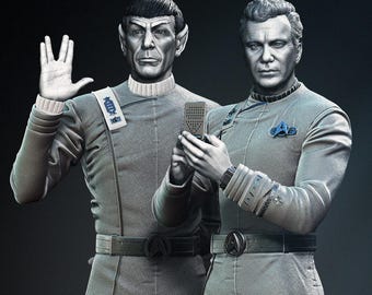 Star Trek Spock Kirk Diorama Wick3d 3D Printed Resin Model 14K Detail Unpainted statue High Detail Sculpture Collectible