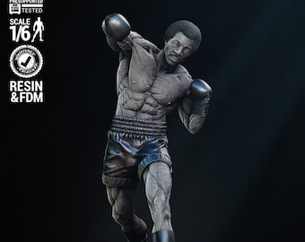 Apollo Creed (Rocky) 3D printed resin figurine to paint Wick3d
