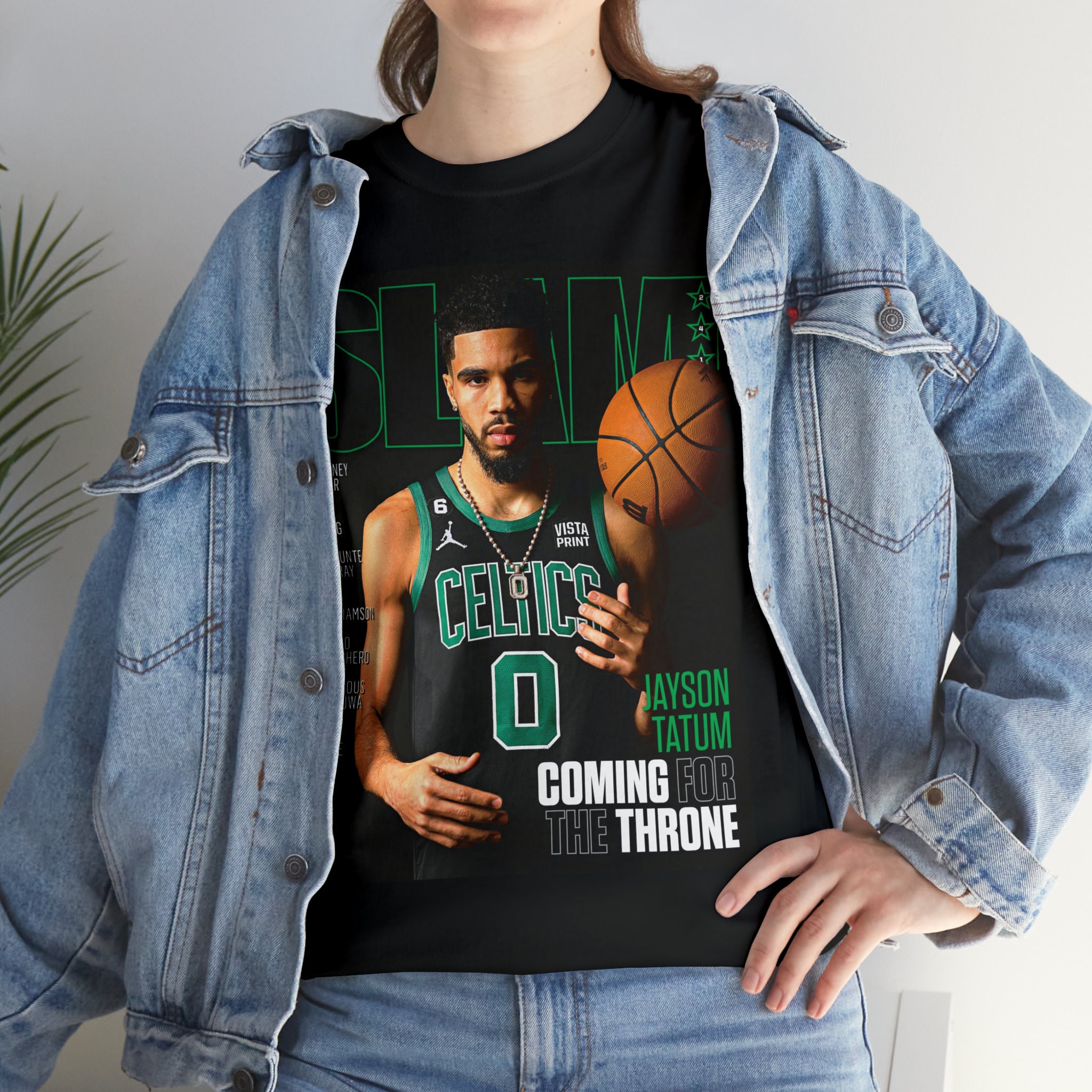 Slam Cover Boston Celtics Jayson Tatum Coming for the Throne Tee Shirt -  Limotees