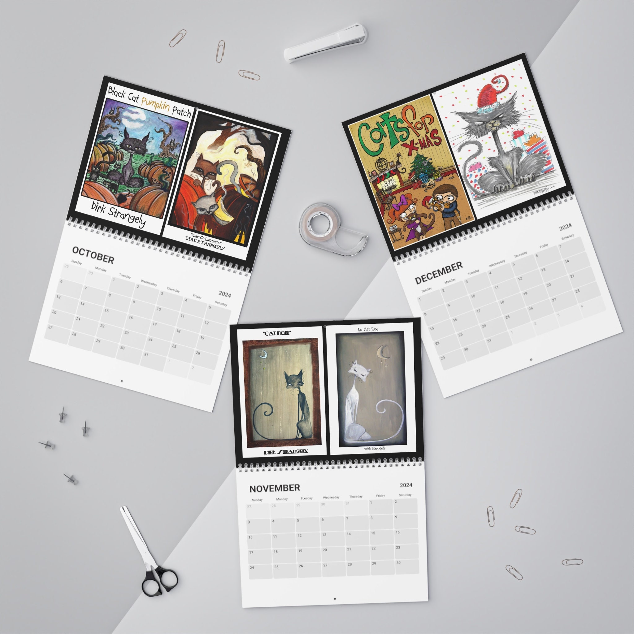 Dirk Strangely's Cat Calendar 2024 Etsy