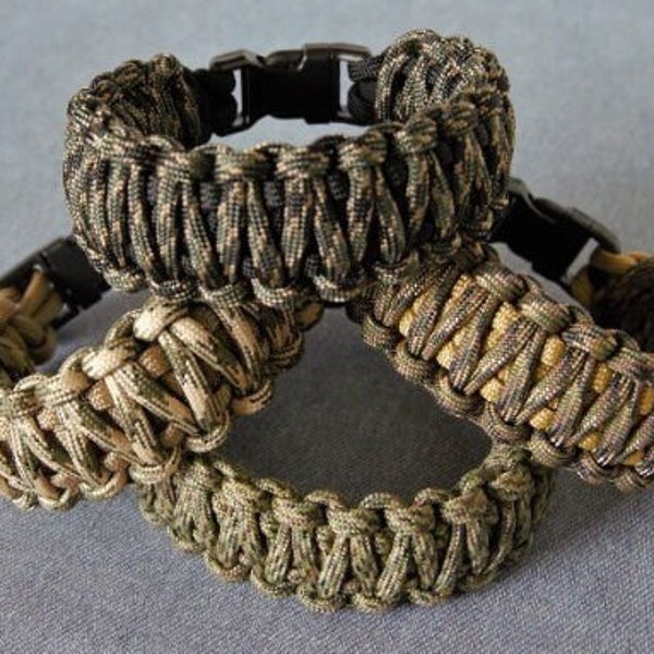 Wide Mens Paracord Bracelet, Mens Jewelry, Masculine Gift, Gorpcore EDC Bracelets, Woven Cuff, Thick Bracelet for Man or Teen