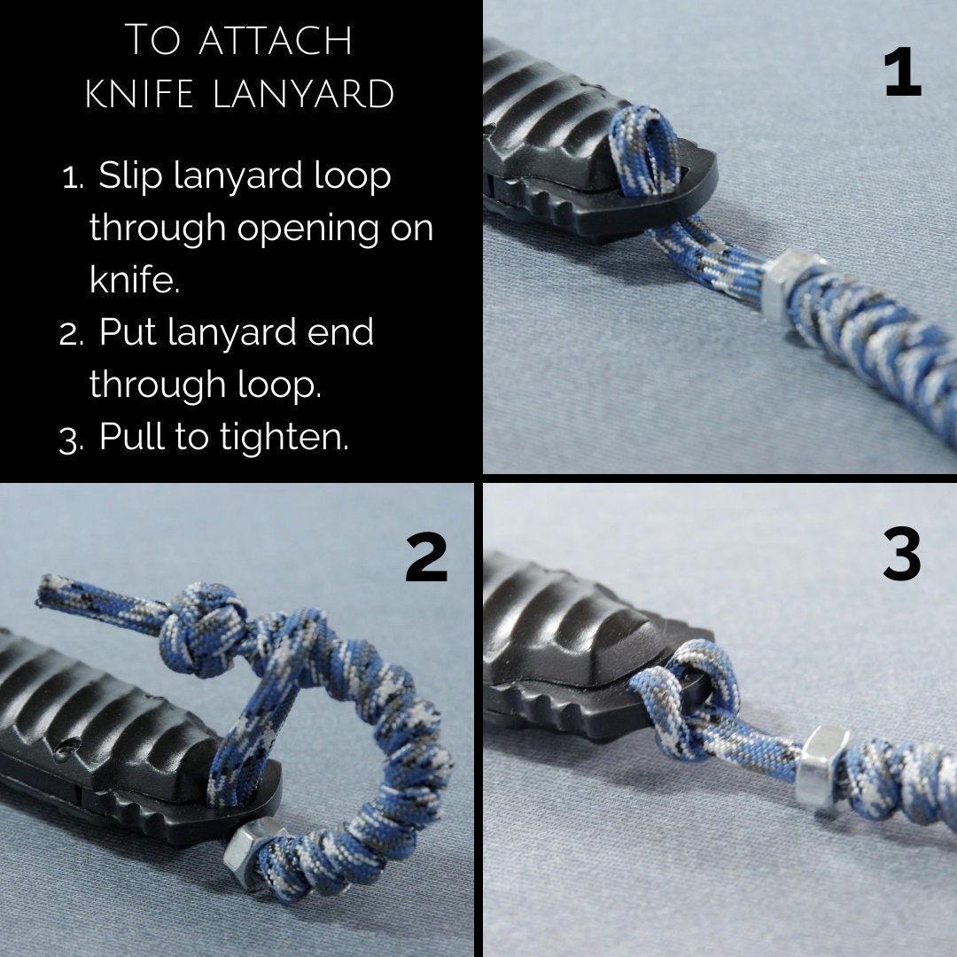 Mens Knife Lanyard, Small Tactical Pocket Knife Lanyard, Camo Knife