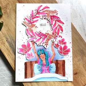 ORIGINAL Aquarelle Illustration "Wake up"