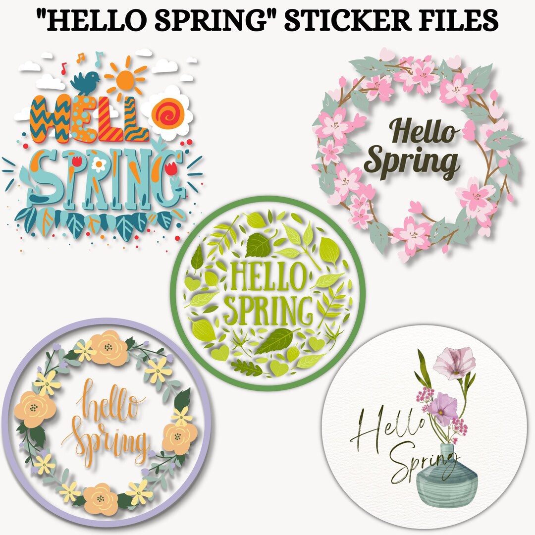 Printable Spring Sticker, Sticker Svg Bundle, Sticker Png, Spring SVG ...