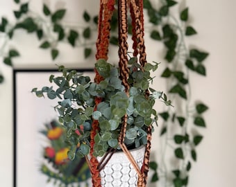 Earthy Handmade Macrame Double Plant Hanger: Boho Home Decor