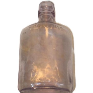 Antique Lavender Glass Flask | HALF PINT Embossed | Purple Manganese Bottle | 19th Century Whiskey Flask | Rare