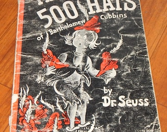 Vintage Children's Book – The 500 Hats of Bartholomew Cubbins by Dr. Seuss – Scholastic Edition