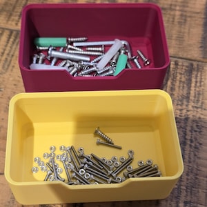 Small Parts Storage Box | Stackable Desk Organiser | Drawer Box for Screws, Cables, Jewellery | UK