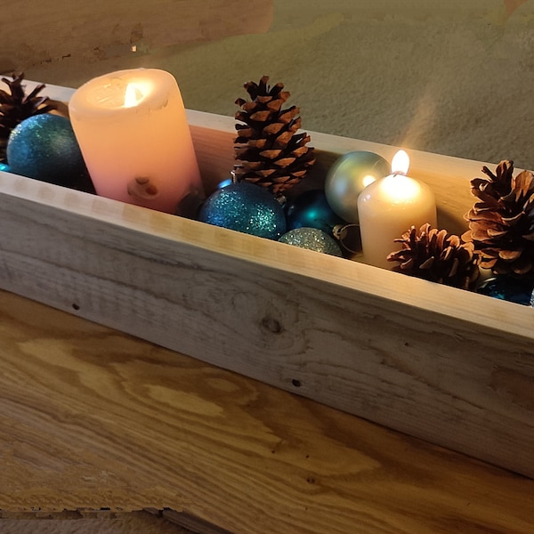 Christmas table centerpiece wooden box Herbs veg planter/box , window planter box