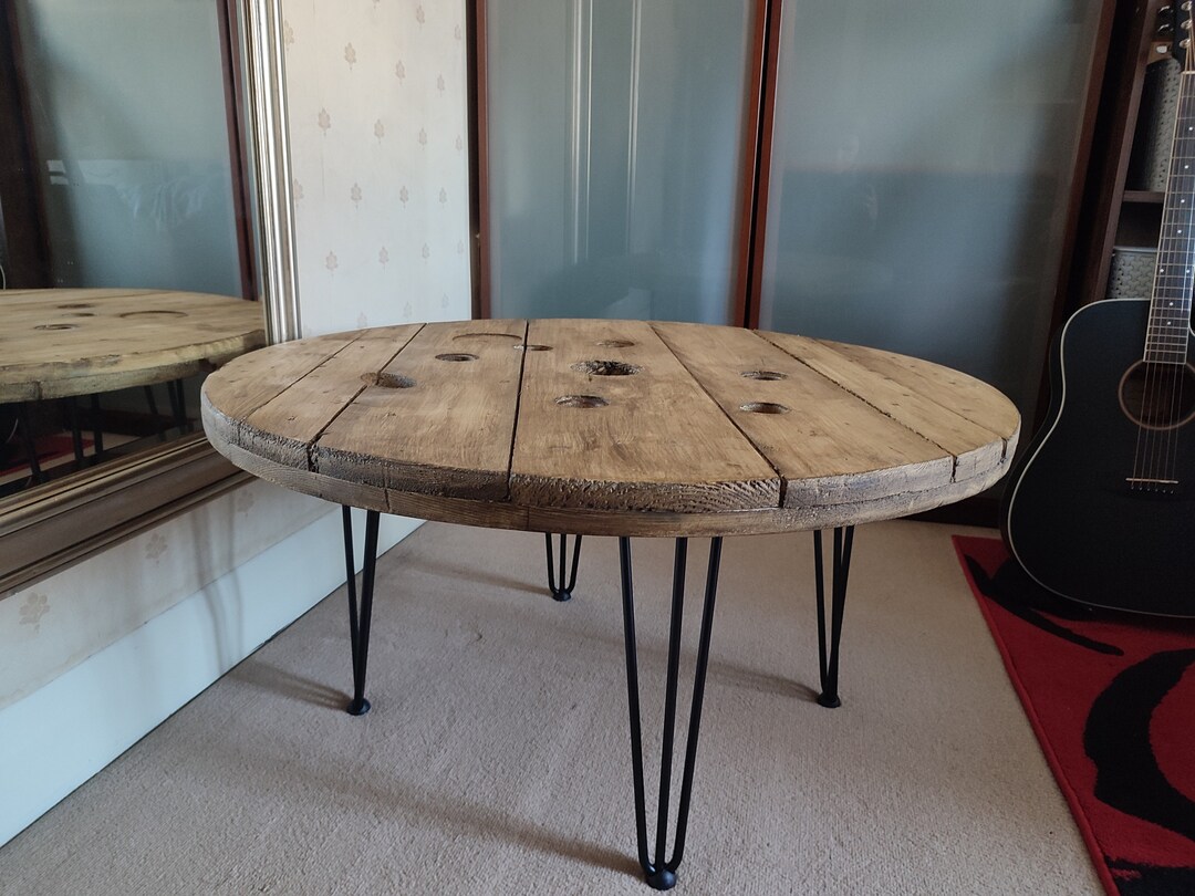 Unique Rustic Coffee Table, Cable Reel Drum Coffee Table/garden Table ...