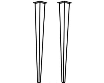Black Steel Hairpin Legs, 34 Inch, Set of 2, Modern Industrial Table Legs