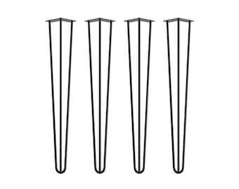 Black Steel Hairpin Legs, Heavy Duty, Mid-Century Modern (Set of 4)