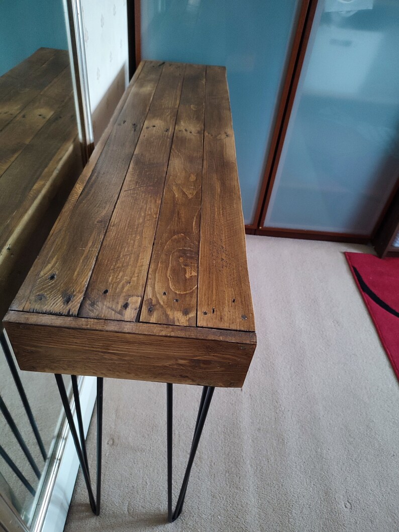 Unique Console Table Reclaimed Wood Rustic Farmhouse With Storage ...